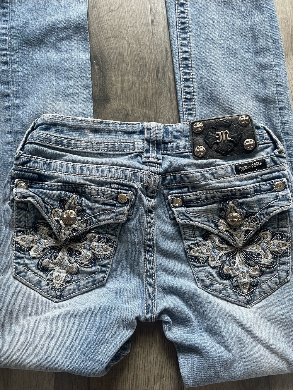 Miss Me Light Blue Embroidered Back Pocket Jeans